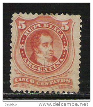 M759.-.ARGENTINIEN / ARGENTINA.- 1867.- MICHEL  # : 20 I , MINT.- BERNARDINO RIVADAVIA. - Nuovi