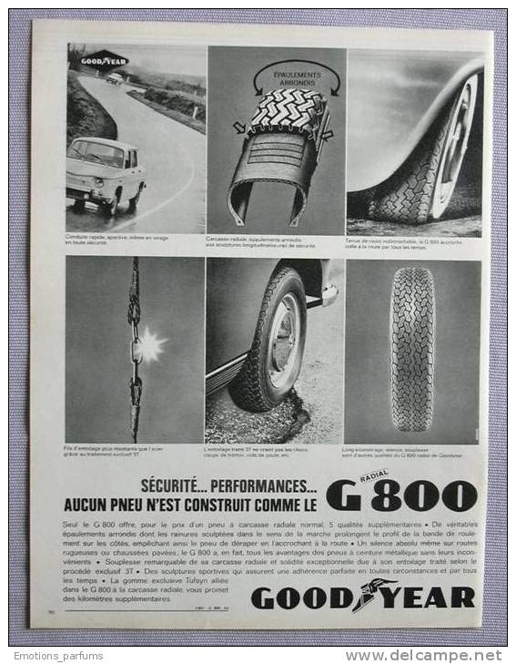 Publicité Papier 1964 Automobile PNEU GOOD YEAR Radial Voiture Automobile Ami8 Ami 8 - Pubblicitari