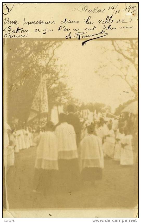 Afrique - Sénégal - Carte-Photo - Procession Religion - Bannière - Senegal