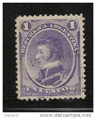 M952.-. ARGENTINIEN / ARGENTINA.- 1867.- MICHEL  # : 18 , USED .- ANTONIO GONZALEZ BALCARCE - Usati