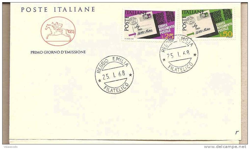 Italia - Busta Fdc Con Serie Completa: Codice Di Avviamento Postale. II° Serie - Code Postal