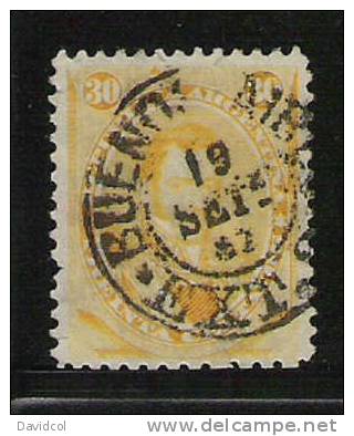 M953.-. ARGENTINIEN / ARGENTINA.- 1867.- MICHEL  # : 23, USED .- CARLOS MARIA DE ALVEAR . - Oblitérés