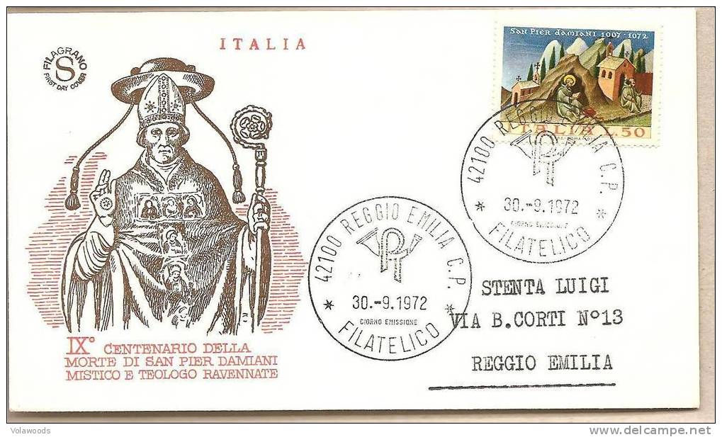 Italia - Busta Fdc Con Serie Completa: 9° Centenario Della Morte Di San Pier Damiani - Theologen