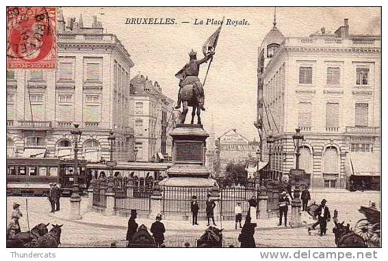 BRUSSEL BRUXELLES LA PLACE ROYALE BELLE ANIMATION TRAM ATTELAGE !!!! - Places, Squares