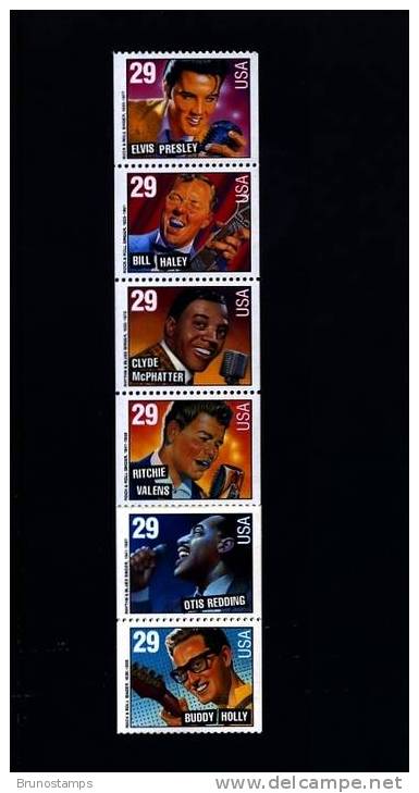 UNITED STATES - 1993 ROCK'N ROLL & R. AND BLUES STRIP FROM BOOKLET MINT NH - 3. 1981-...