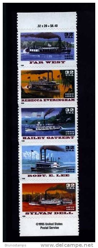 UNITED STATES - 1999 OLD STEAMERS   STRIP  MINT NH - 1981-...