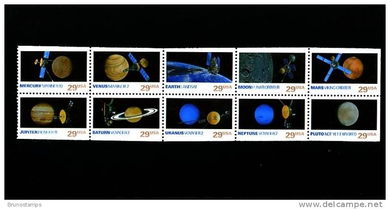 UNITED STATES - 1991 SPACE EXPLORERS  BLOCK  MINT NH - 1981-...