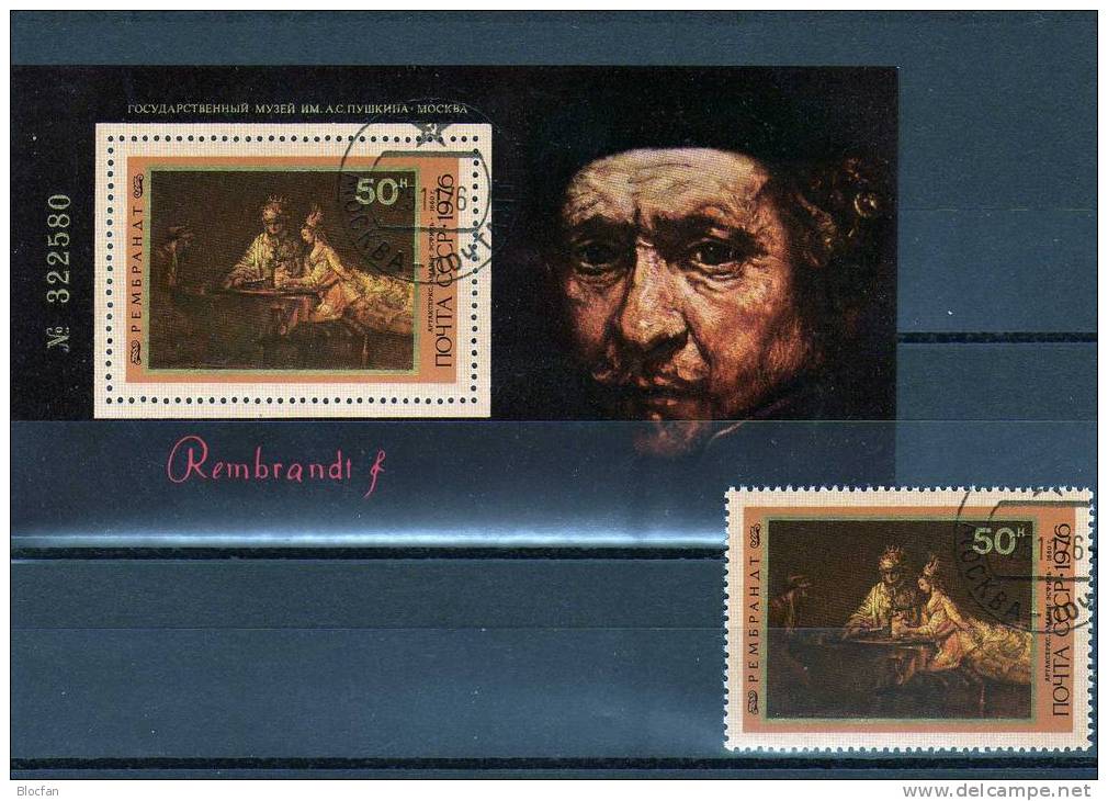 Gemälde Des Maler Rembrandt Sowjetunion 4556, Block 116 ** Plus O 23€ - Musées
