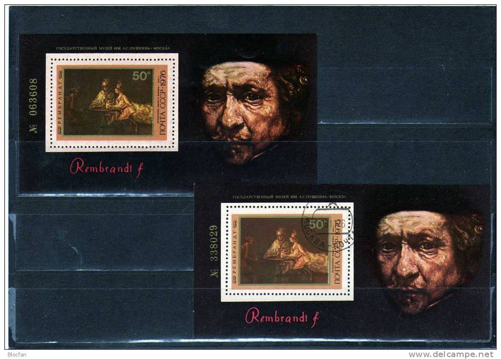 Gemälde Des Maler Rembrandt Sowjetunion 4556, Block 116 ** Plus O 23€ - Museos