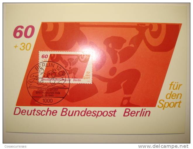 7111 GERMANY  DEUTSCHLAND  SPORT   FIRST DAY CARD FDC  YEAR  1980 - Weightlifting