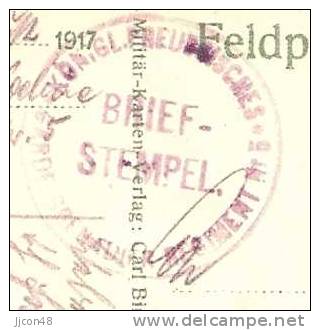 Feldpost 13.8.17 (Garde Grenad Regt.Nr.5)  RARE Item Of Battles And Campaigns. - Other & Unclassified