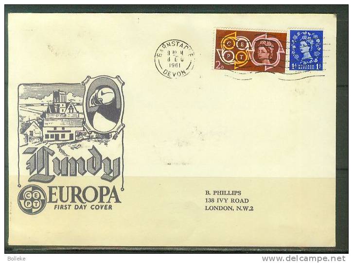 Lundy  -  Europa  -  Lettre De 1961 °  -  Chevaux  -  Soldats  -  Voiliers - 1961