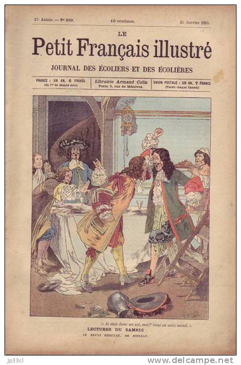 Le Petit Français Illustré - 21/1/1905 - Repas Ridicule Boileau - Naïveté De Grospierre - Monnier - 1900 - 1949