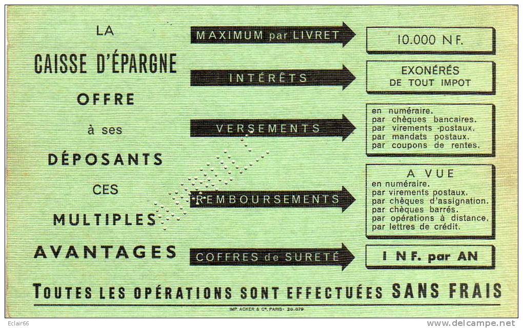 LIVRET DE CAISSE D\'EPARGNE De NEVERS  4 Place Carnot  Année De  1963 A1973  15 Feuillets    X - Bank En Verzekering