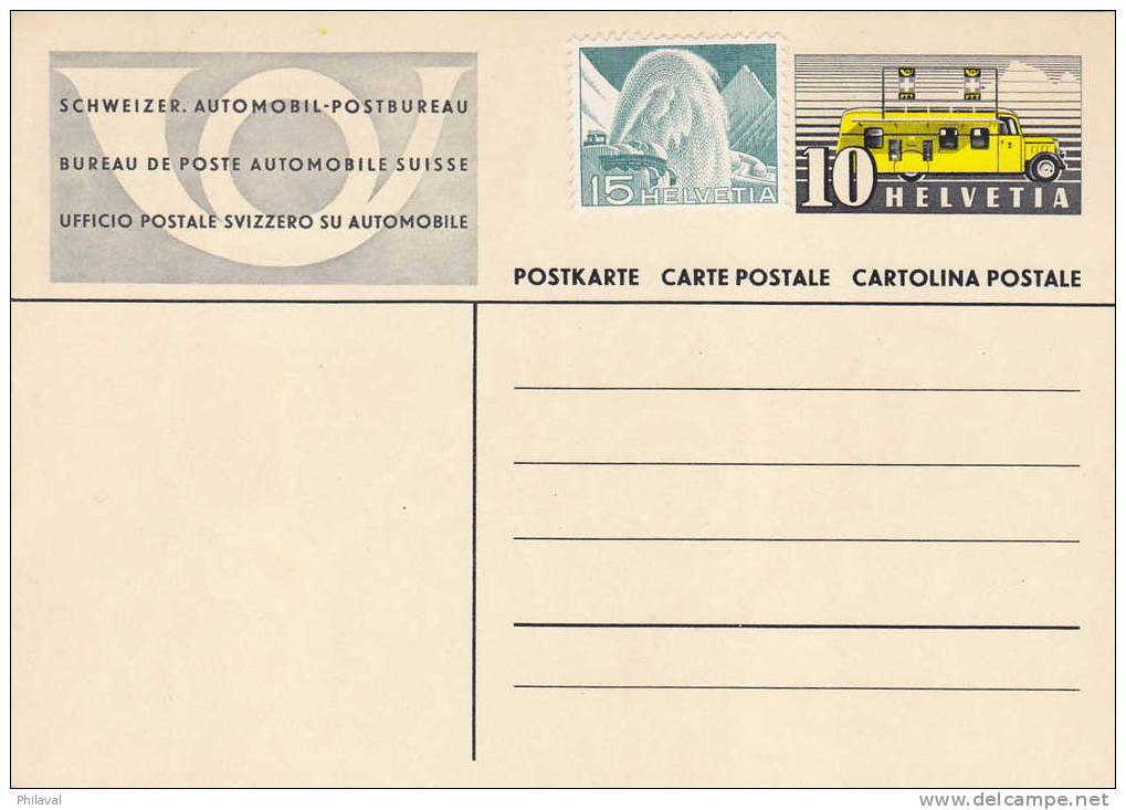 Carte Postale - Entier Postal Du Bureau De Poste Automobile Avec Affranchissement Complémentaire - Neuf - Stamped Stationery