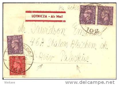 Pol166/POLEN  - Feldpostamt M.E. Polnische Einheit 102, 1946 N. Palestine (Tel Aviv) - Londoner Regierung (Exil)