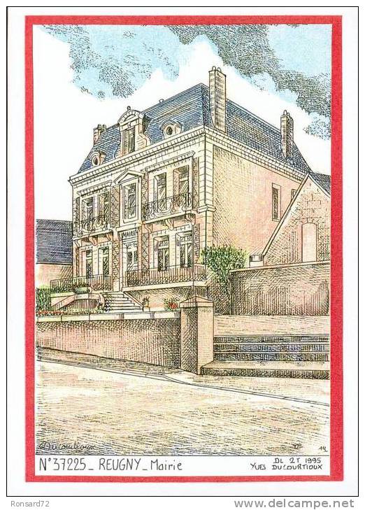 37 REUGNY - Mairie  - Illustration Yves Ducourtioux - Reugny