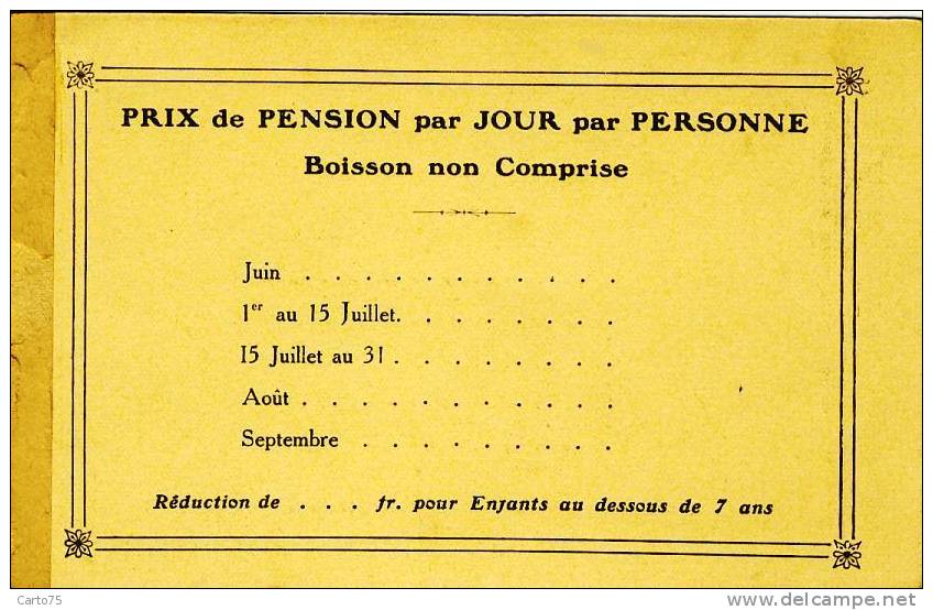 Hôtels Et Restaurants - Publicité Pour Pension - Calvados ? - Voir Verso - Hotels & Restaurants