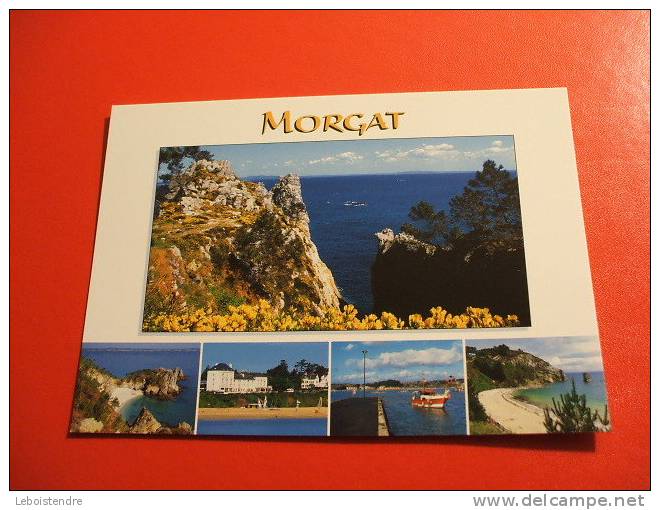 CPM -(29-FINISTERE)- CROZON -MORGAT-LES FALAISES,LA PLAGE ET LE PORT-CARTE EN BON ETAT. - Crozon