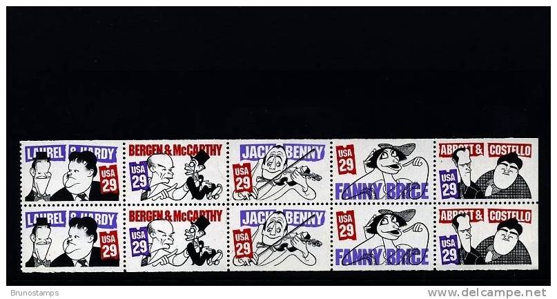 UNITED STATES - 1991  FAMOUS ACTORS    BLOCK MINT NH - 3. 1981-...