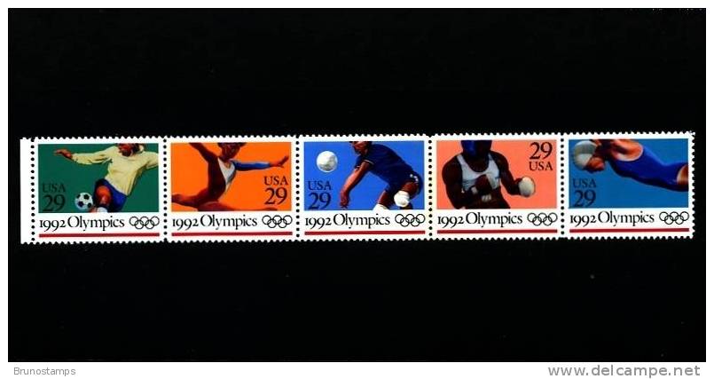 UNITED STATES - 1992  OLYMPIC GAMES  STRIP MINT NH - 1981-...