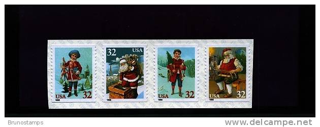 UNITED STATES - 1995  CHRISTMAS S/A  COIL STRIP MINT NH - 1981-...