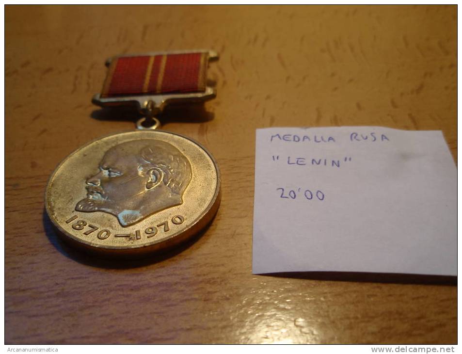 MEDALLA  RUSIA (MILITAR)   "LENIN"   DL-6926 - Otros & Sin Clasificación