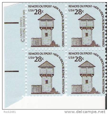 US Scott 1604 - Copyright Block Of 4 - 28 Cent Fort Nisqually - Mint Never Hinged - Hojas Bloque