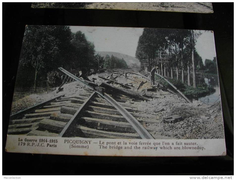 PICQUIGNY Pont Et Voie Férrée Que L On A Fait Sauté  Guerre 1914.1915 - Picquigny