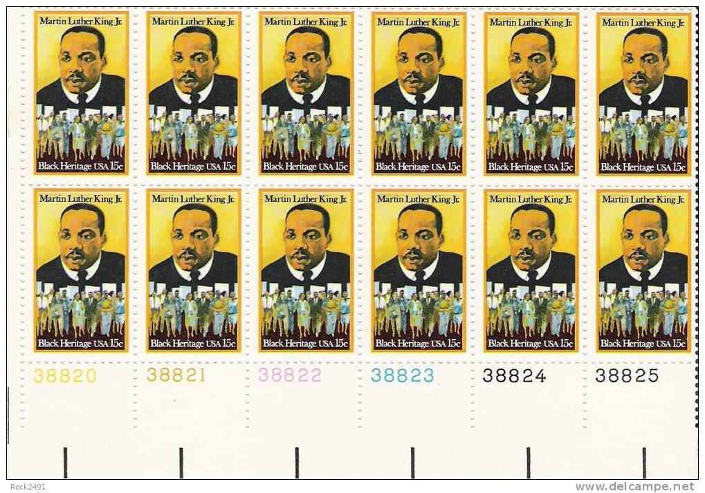 US Scott 1771 - Plate Block Of 12 - Martin Luther King 15 Cent - Mint Never Hinged - Plate Blocks & Sheetlets