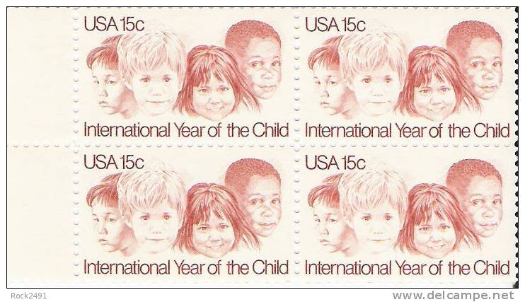 US Scott 1772 - Zip Block Of 4 - Year Of The Child 15 Cent - Mint Never Hinged - Blocs-feuillets