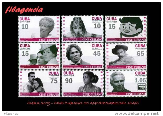 AMERICA. CUBA MINT. 2009 50 AÑOS DEL CINE CUBANO REVOLUCIONARIO. 50 AÑOS DEL ICAIC - Nuevos