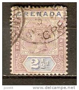 Grenada 1895  QV  2.1/2d Mauve + Blue (o) - Grenada (...-1974)