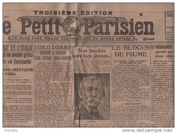 LE PETIT PARISIEN 4/12/1920 - GRECE CONSTANTIN - FIUME - AGE CRIMINALITE - SINN FEIN - SDN AUTRICHE BULGARIE COSTA RICA - Le Petit Parisien