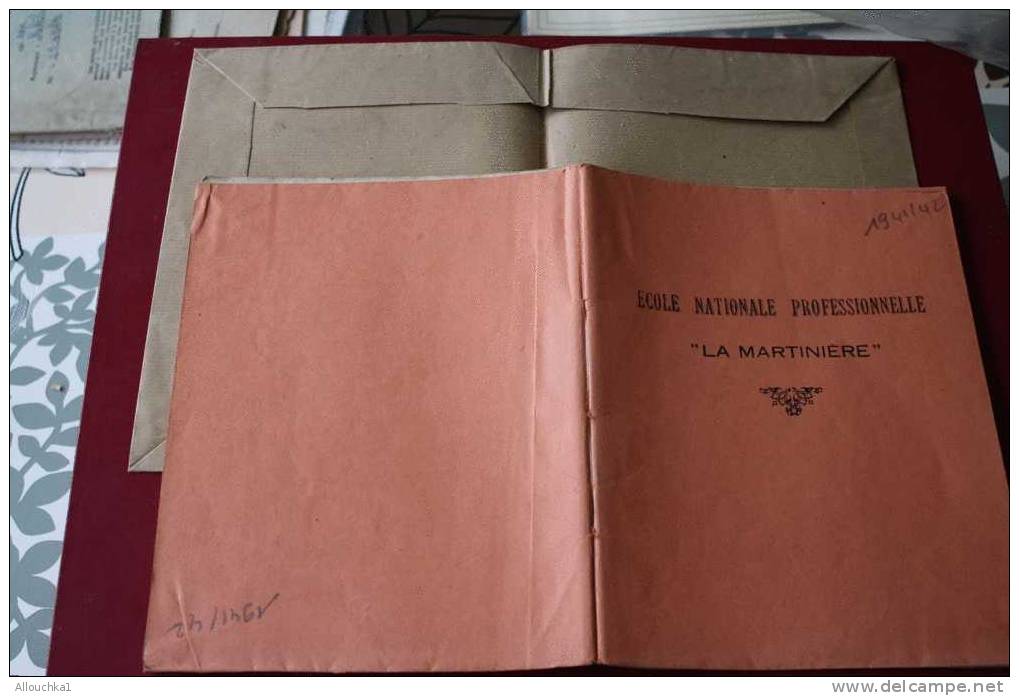 1941-42--CAHIER D ´ ECOLIER-ECOLE NATIONALE PROFESSIONNELLE "LA MARTINIERE"FRANCAIS ORTHOGRAPHE-LECTURE -IMAGES CHROMOS- - Diplome Und Schulzeugnisse