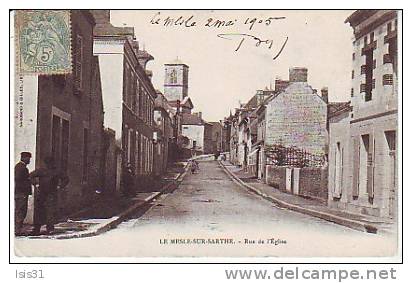 Dép 61 - RF4189 - Le Mêle Sur Sarthe - Le Mesle Sur Sarthe - Rue De L'église - état - Le Mêle-sur-Sarthe