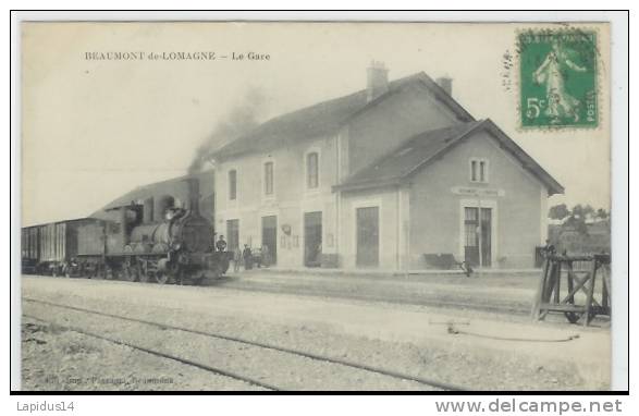 K 18 / CPA   BEAUMONT DE LOMAGNE  (82)   LA GARE - Beaumont De Lomagne