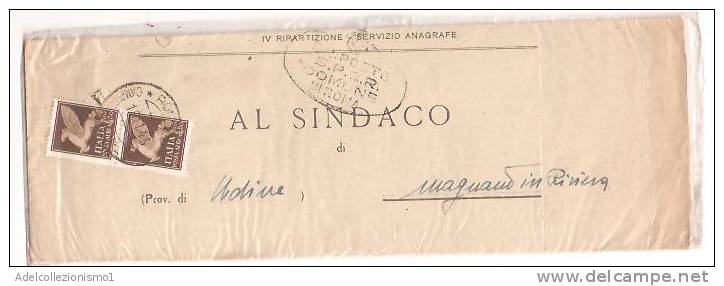 23088)lettera Tra Sindaci  Con 2x50c Aerea Da Roma A Udine Il 21-11-1945 - Marcofilía