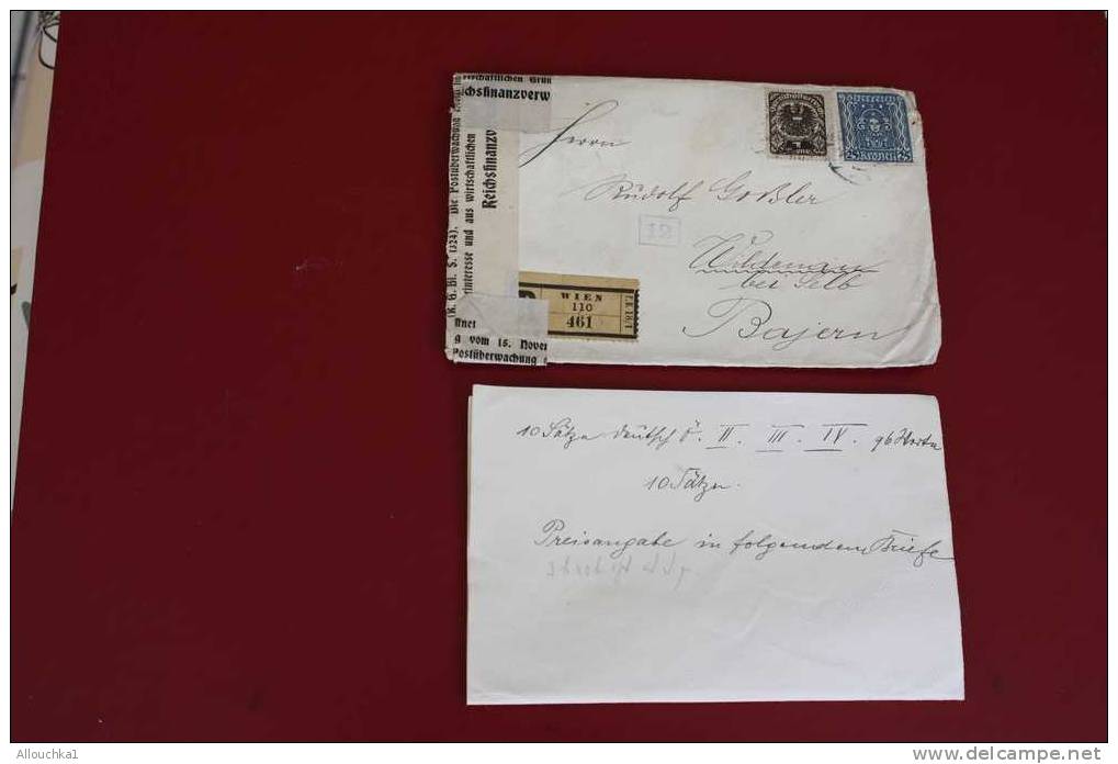 MARCOPHILIE  LETTRE DE AUTRICHE -OSSTERREICH- WIEN EN CENSURE-CENSOR-CONTROLE ALLEMAND -REICHSFINANZV-RECOMMANDE -GUERRE - Franking Machines (EMA)