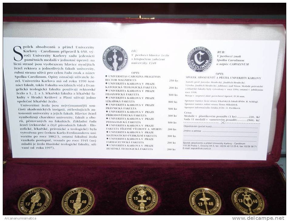 REPUBLICA CHECA    PRAGA Coleccion De Medallas De La Universidad De Praga   DL-6932 - Otros & Sin Clasificación