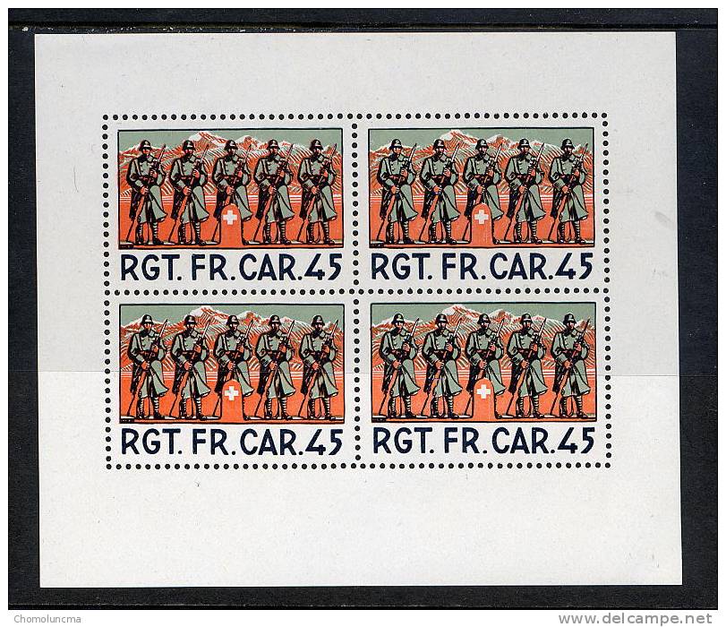 SWITZERLAND SOLDIER STAMPS SOLDAT BRIGADE DE FRONTIERE RGT FR CAR 45 - Vignetten