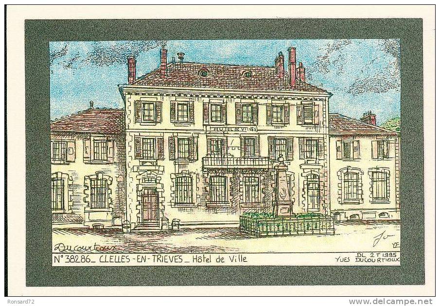 38 CLELLES-EN-TRIEVES - Hôtel De Ville  - Illustration Yves Ducourtioux - Clelles