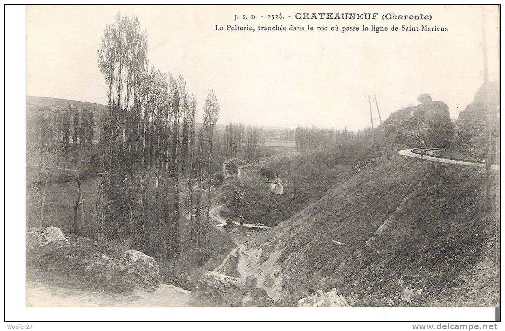 CPA CHATEAUNEUF  La Pelterie,tranchée Dans Le Roc Ou Passe La Ligne De Saint-mariens - Chateauneuf Sur Charente