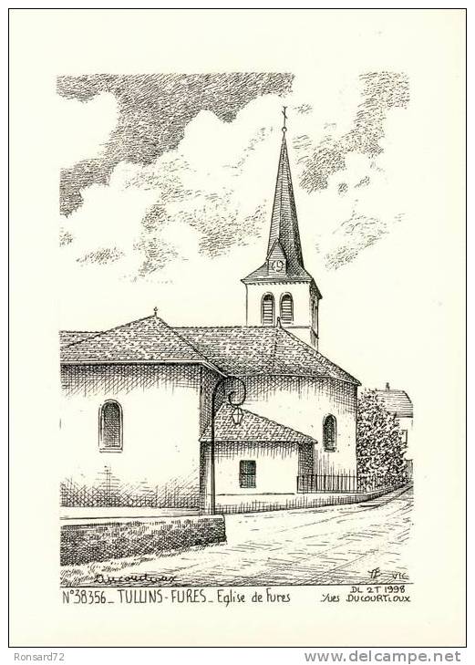 38 TULLINS-FURES - Eglise De Fures  - Illustration Yves Ducourtioux - Tullins