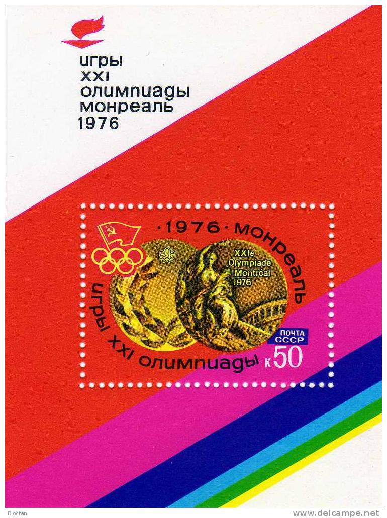 Block 113 + 4483 ** Olympischen Sommerspiele 1976 Montreal Goldmedaille Sowjetunion 4€ - Ete 1976: Montréal