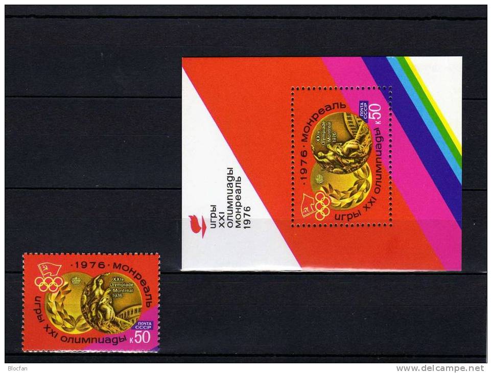 Block 113 + 4483 ** Olympischen Sommerspiele 1976 Montreal Goldmedaille Sowjetunion 4€ - Ete 1976: Montréal