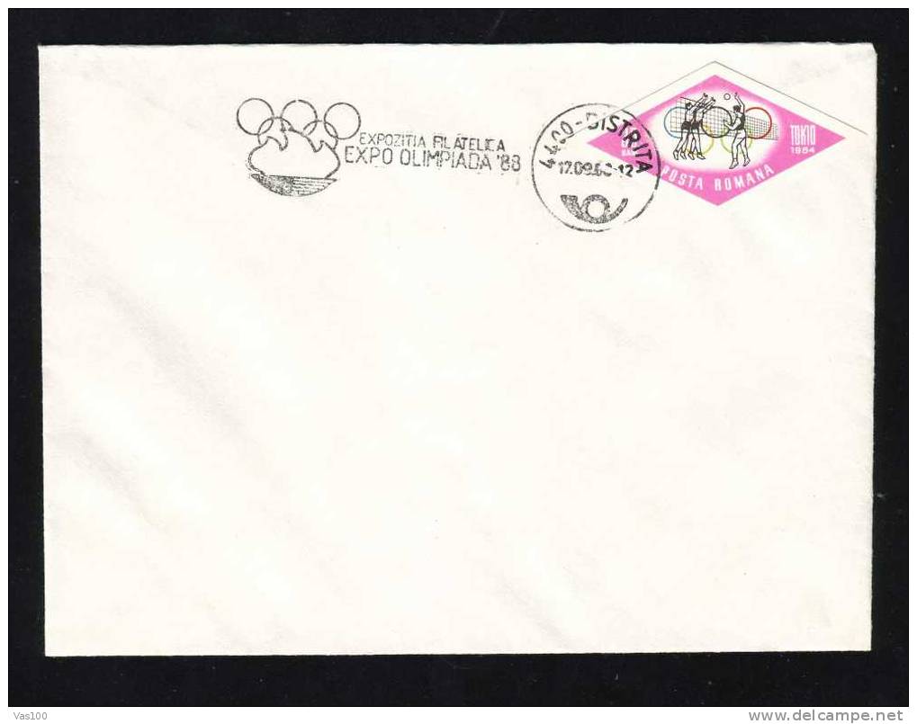 Volleyball Stamp On Cover Cancell Olympic Games 1988 . - Voleibol