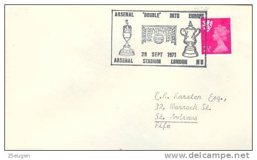GREAT BRITAIN  1971  SOCCER   POSTMARK - Famous Clubs