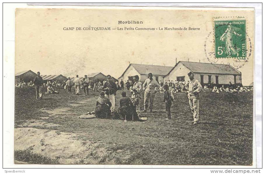 14545 Coetquidam , Petits Commerces ,  Marchande Beurre . Chamarre Militaire Lait - Guer Coetquidan