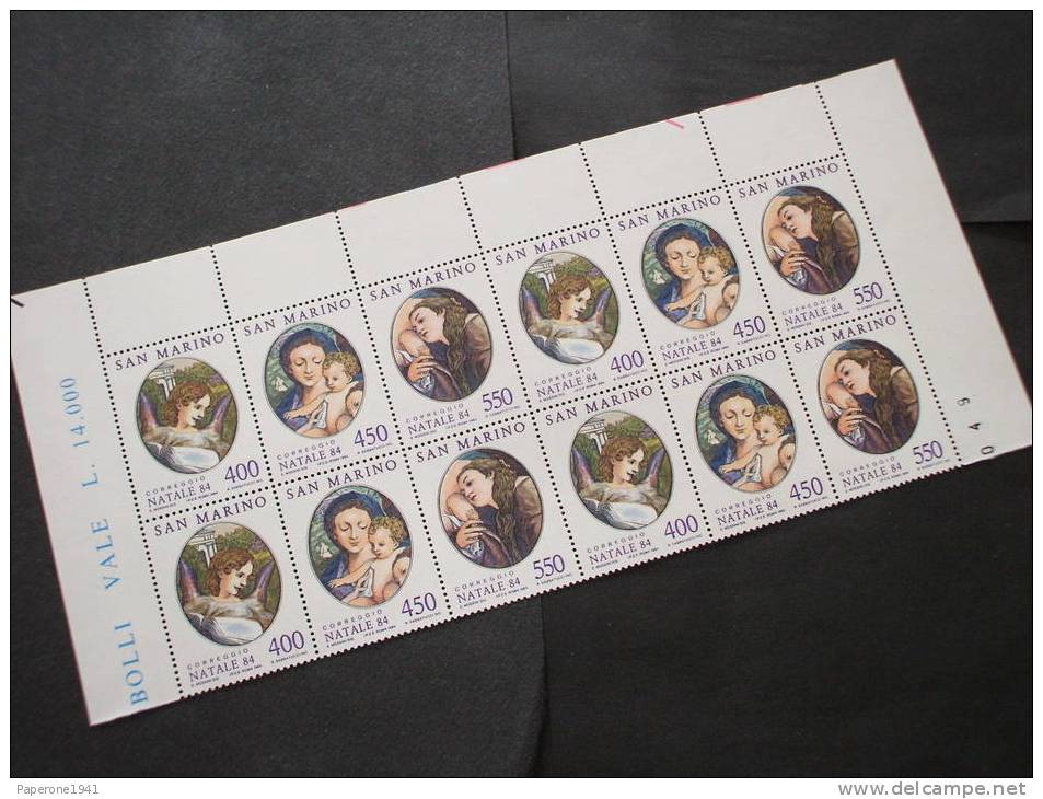 SAN MARINO 1984 NATALE  3 VAL. IN QUARTINE NUOVI (++) - Unused Stamps